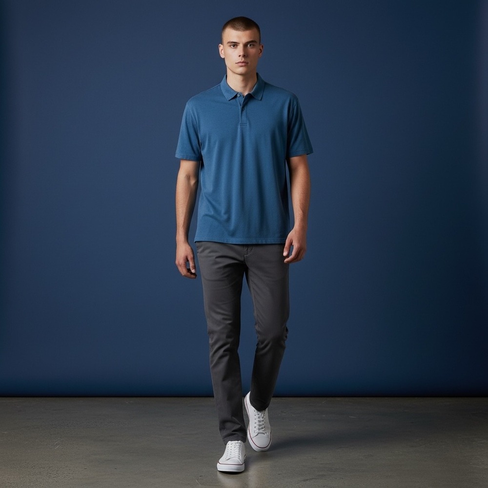 Tommy‎ John Mens Blue Short Sleeve Polo Shirt Size Large EUC